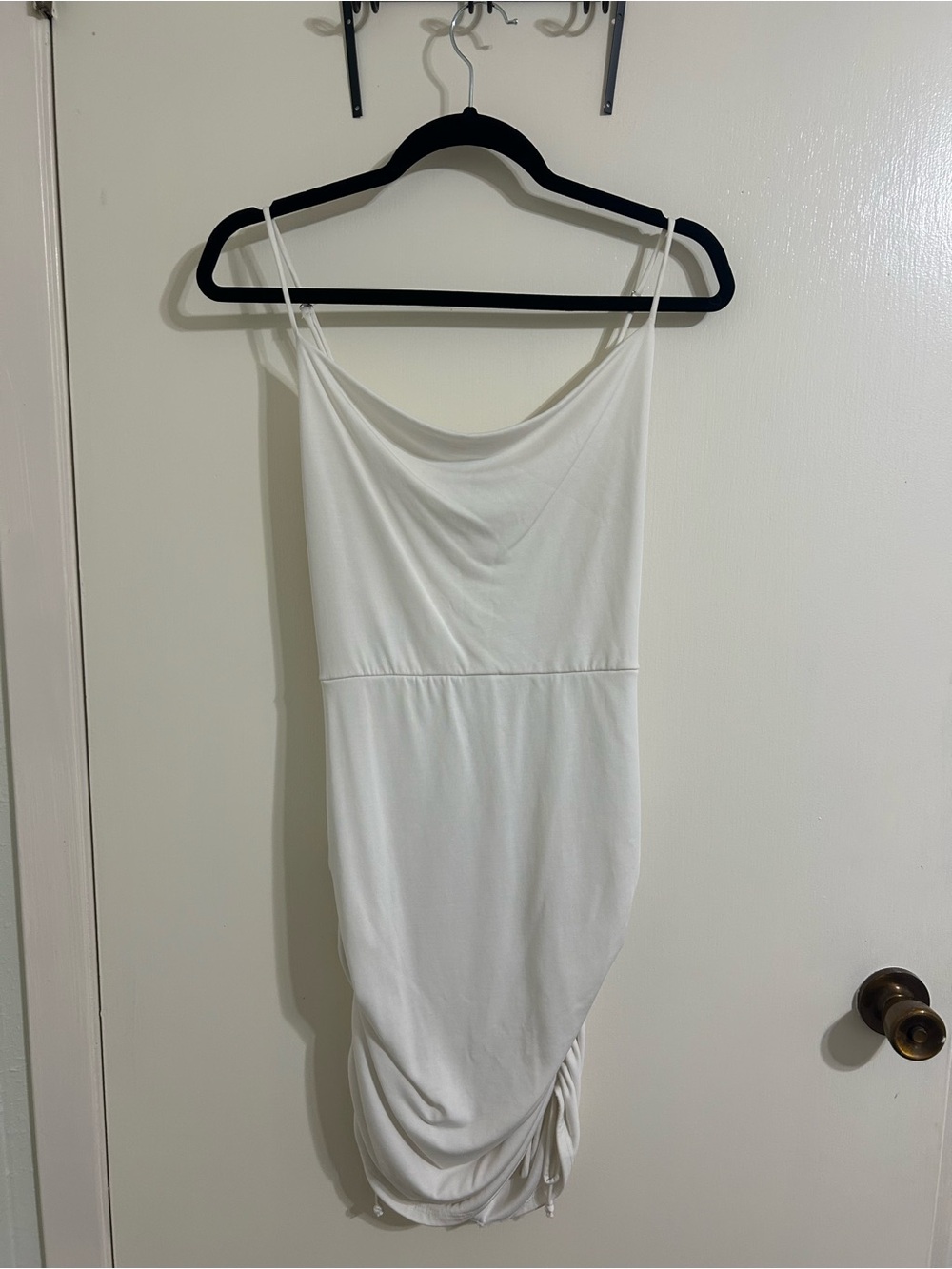 Lulus White Ruched Spaghetti Strap Dress